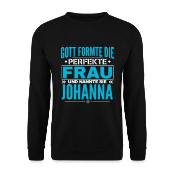 Johanna Name Design - Unisex Pullover - Schwarz - Vorne - Alina (178cm) & Michal (187cm)