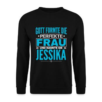 Jessika Name Design - Unisex Sweatshirt - black - Front - Alina (178cm) & Michal (187cm)