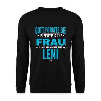 Leni Name Design - Unisex Pullover - Schwarz - Vorne - Alina (178cm) & Michal (187cm)