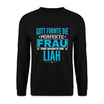 Liah Name Design - Unisex Sweatshirt - black - Front - Alina (178cm) & Michal (187cm)