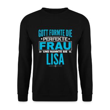 Conception du nom de Lisa - Sweat-shirt Unisexe - noir - Devant - Alina (178cm) & Michal (187cm)