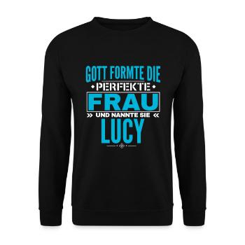 Lucy Name Design - Unisex Sweatshirt - black - Front - Alina (178cm) & Michal (187cm)