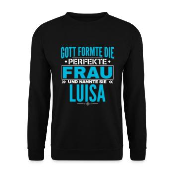 Luisa Name Design - Unisex Pullover - Schwarz - Vorne - Alina (178cm) & Michal (187cm)