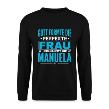Manuela Name Design - Unisex Sweatshirt - black - Front - Alina (178cm) & Michal (187cm)