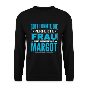 Conception du nom Margot - Sweat-shirt Unisexe - noir - Devant - Alina (178cm) & Michal (187cm)