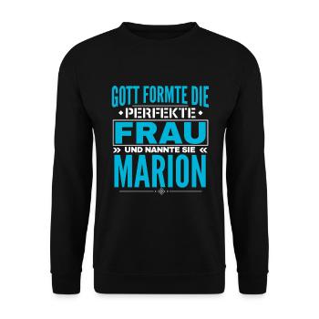 Conception du nom Marion - Sweat-shirt Unisexe - noir - Devant - Alina (178cm) & Michal (187cm)
