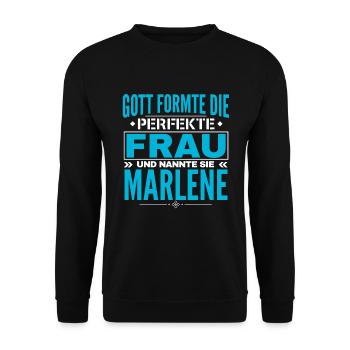 Marlene Name Design - Unisex Sweatshirt - black - Front - Alina (178cm) & Michal (187cm)
