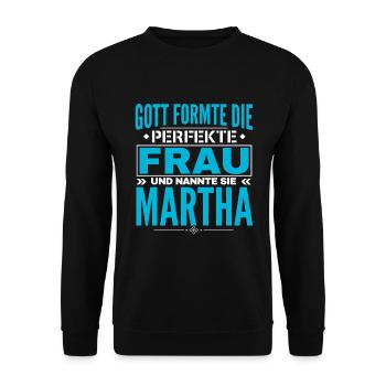 Martha Name Design - Unisex Pullover - Schwarz - Vorne - Alina (178cm) & Michal (187cm)