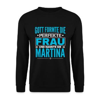 Martina Name Design - Unisex Pullover - Schwarz - Vorne - Alina (178cm) & Michal (187cm)