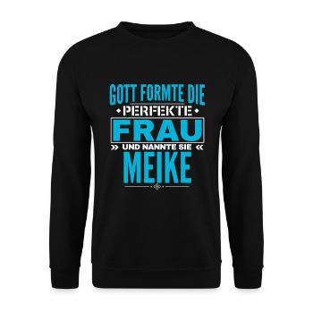 Meike Name Design - Unisex Pullover - Schwarz - Vorne - Alina (178cm) & Michal (187cm)