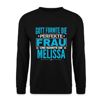 Melissa Name Design - Unisex Sweatshirt - black - Front - Alina (178cm) & Michal (187cm)