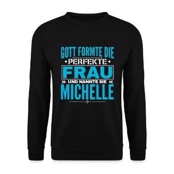 Michelle Name Design - Unisex Sweatshirt - black - Front - Alina (178cm) & Michal (187cm)