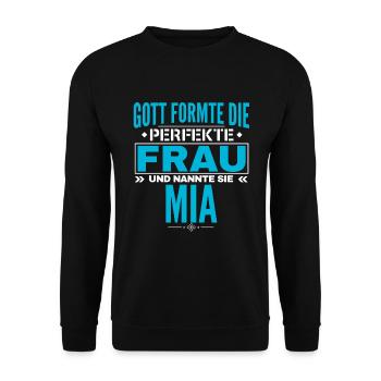 Conception du nom de Mia - Sweat-shirt Unisexe - noir - Devant - Alina (178cm) & Michal (187cm)