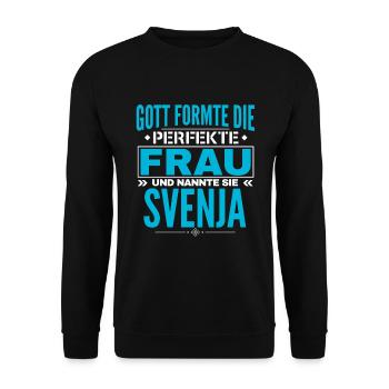Svenja Name Design - Unisex Sweatshirt - black - Front - Alina (178cm) & Michal (187cm)