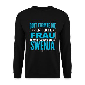 Conception du nom Swenja - Sweat-shirt Unisexe - noir - Devant - Alina (178cm) & Michal (187cm)