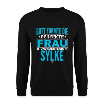 Conception du nom Sylke - Sweat-shirt Unisexe - noir - Devant - Alina (178cm) & Michal (187cm)