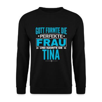 Tina Name Design - Unisex Pullover - Schwarz - Vorne - Alina (178cm) & Michal (187cm)
