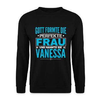Vanessa Name Design - Unisex Sweatshirt - black - Front - Alina (178cm) & Michal (187cm)