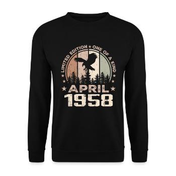 Incomparable since April 1958, 66th Anniversary - Unisex Sweatshirt - black - Front - Alina (178cm) & Michal (187cm)