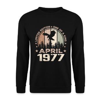 Incomparable since April 1977, 47th Anniversary - Unisex Sweatshirt - black - Front - Alina (178cm) & Michal (187cm)