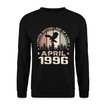 Unvergleichlich seit April 1996, 28. Jahrestag - Unisex Pullover - Schwarz - Vorne - Alina (178cm) & Michal (187cm)