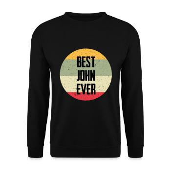 Best John Ever - Unisex Pullover - Schwarz - Vorne - Alina (178cm) & Michal (187cm)