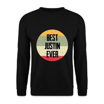 Best Justin Ever - Unisex Pullover - Schwarz - Vorne - Alina (178cm) & Michal (187cm)