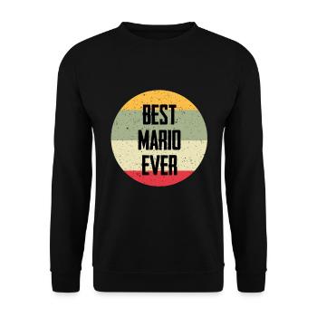 Best Mario Ever - Unisex Sweatshirt - black - Front - Alina (178cm) & Michal (187cm)