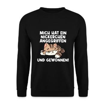 I was attacked by a little bit - Unisex Sweatshirt - black - Front - Alina (178cm) & Michal (187cm)