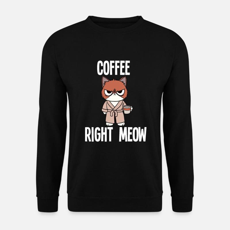 Café Miaou droit - Sweat-shirt Unisexe - noir