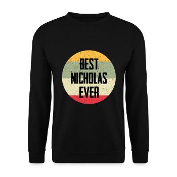 Best Nicholas Ever - Unisex Sweatshirt - black - Front - Alina (178cm) & Michal (187cm)