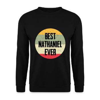 Le meilleur Nathaniel de tous les temps - Sweat-shirt Unisexe - noir - Devant - Alina (178cm) & Michal (187cm)