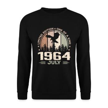 Incomparable depuis juillet 1964, 60e Anniversaire - Sweat-shirt Unisexe - noir - Devant - Alina (178cm) & Michal (187cm)