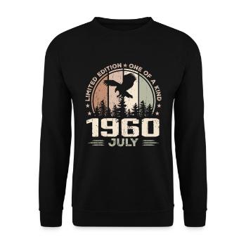 Incomparable depuis juillet 1960, 64e Anniversaire - Sweat-shirt Unisexe - noir - Devant - Alina (178cm) & Michal (187cm)