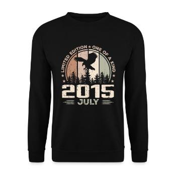 Unvergleichlich seit Juli 2015, 9-jähriges Jubiläum - Unisex Pullover - Schwarz - Vorne - Alina (178cm) & Michal (187cm)