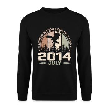 Incomparable depuis juillet 2014, 10e Anniversaire - Sweat-shirt Unisexe - noir - Devant - Alina (178cm) & Michal (187cm)