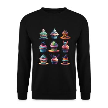 Halloween Cupcakes. - Unisex Sweatshirt - black - Front - Alina (178cm) & Michal (187cm)