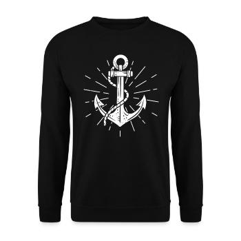 Anchor Sea Marine Navy Sail Sailing Cruise Gift - Unisex Sweatshirt - black - Front - Alina (178cm) & Michal (187cm)