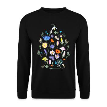 Colorful Flowers Flower Meadow - Unisex Sweatshirt - black - Front - Alina (178cm) & Michal (187cm)