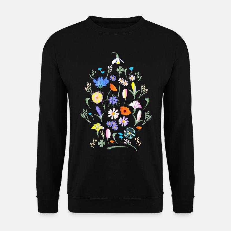 Bunte Blumen Blumenwiese - Unisex Pullover - Schwarz