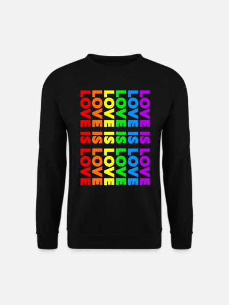 PRIDE RAINBOW LOVE IS LOVE FLAGGE REGENBOGEN LGBT - Unisex Pullover - Schwarz