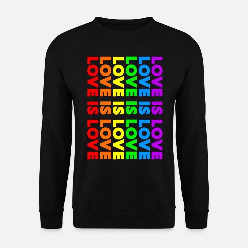PRIDE RAINBOW LOVE IS LOVE FLAGGE REGENBOGEN LGBT - Unisex Pullover - Schwarz