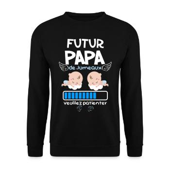 8 - futur papa jumeaux adorables.png - Sweat-shirt Unisexe - noir - Devant - Alina (178cm) & Michal (187cm)