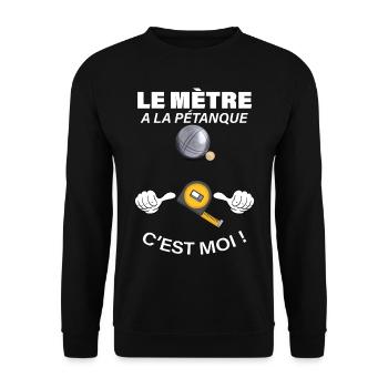 Pétanque humour retraite - Sweat-shirt Unisexe - noir - Devant - Alina (178cm) & Michal (187cm)