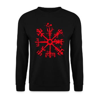 Vegvisir - Viking Compass - Norse Mythology - Unisex Pullover - Schwarz - Vorne - Alina (178cm) & Michal (187cm)