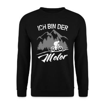 MTB - ICH BIN DER MOTOR - ohne Akku - Unisex Pullover - Schwarz - Vorne - Alina (178cm) & Michal (187cm)