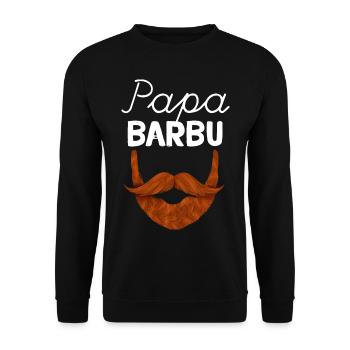 Papa Idée Cadeau Homme Barbe - Sweat-shirt Unisexe - noir - Devant - Alina (178cm) & Michal (187cm)