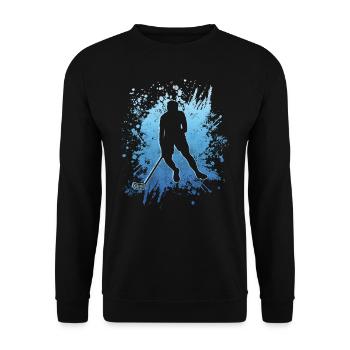 Floorball Game Floorballer Innebandy Floorball - Unisex Sweatshirt - black - Front - Alina (178cm) & Michal (187cm)