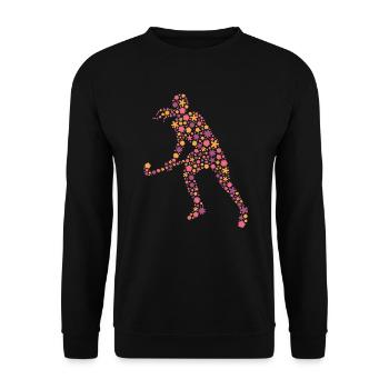 Hockey Player Women Girls Field Hockey - Unisex Sweatshirt - black - Front - Alina (178cm) & Michal (187cm)