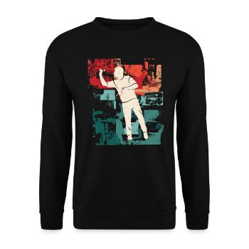 Joueur de fléchettes Joueur de fléchettes vintage - Sweat-shirt Unisexe - noir - Devant - Alina (178cm) & Michal (187cm)
